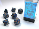 Opaque Dusty Blue/copper Polyhedral 7-Dice Set