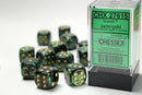 Scarab Jade/gold 16mm d6 Dice Block (12 dice) | Chessex