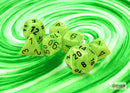Vortex Bright Green/black Polyhedral 7-Dice Set | Chessex