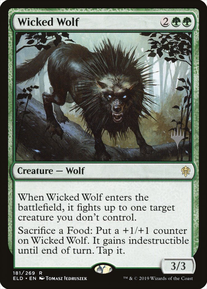 mtg shadowheart card Wicked Wolf (Promo Pack) [Throne of Eldraine Promos]