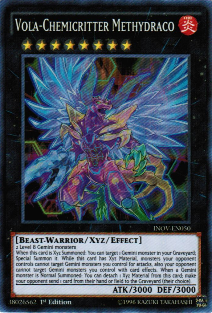 2 level 8 monsters xyz Vola-Chemicritter Methydraco [INOV-EN050] Super Rare