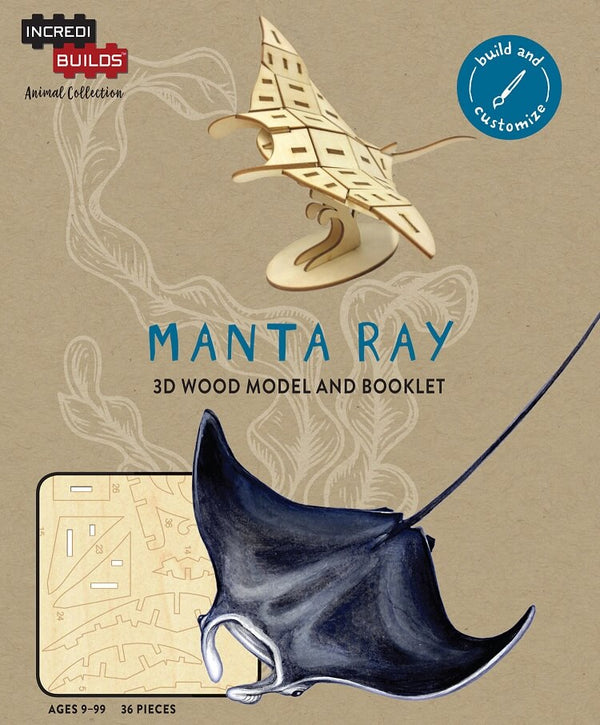 Manta Ray: 3D Wood Model | IncrediBuilds Animal Collection