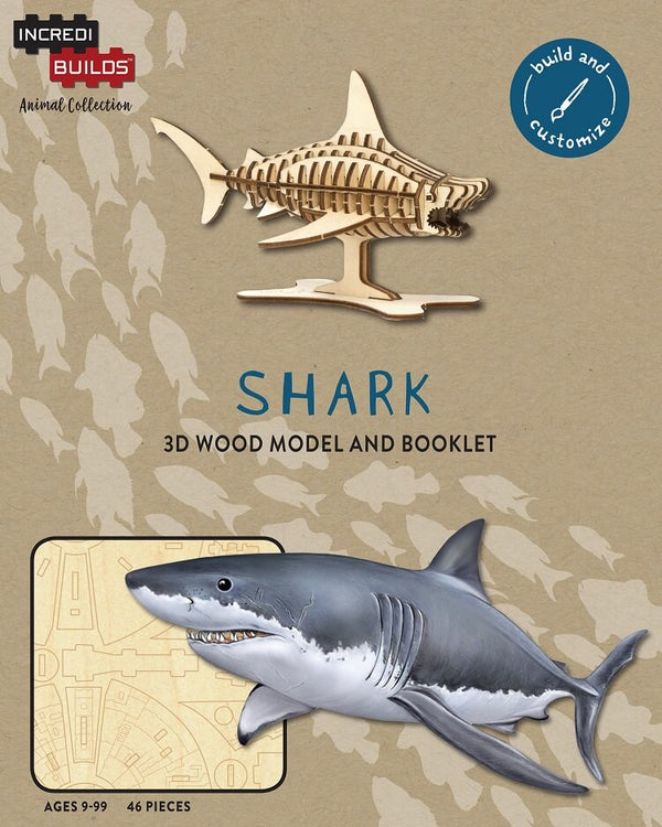 [DAMAGED] Shark: 3D Wood Model | IncrediBuilds Animal Collection