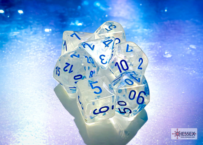 Borealis Icicle/light blue Polyhedral 7-Dice Set | Chessex