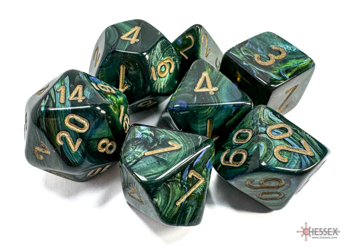 Scarab Jade/gold Polyhedral 7-Dice Set | Chessex