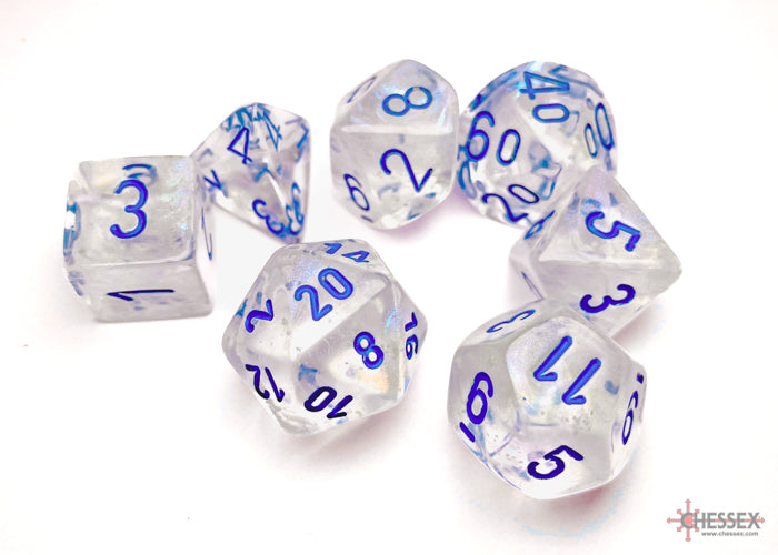 Borealis Icicle/light blue Polyhedral 7-Dice Set | Chessex