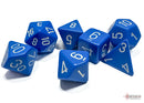 Opaque Blue/white Polyhedral 7-Dice Set | Chessex