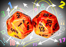 Vortex Orange/black d20 Countup&down Spindown (1pc)