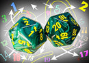 Vortex Malachite/yellow d20 Countup&down Spindown (1pc)
