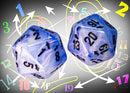 Vortex Ice Blue/black d20 Countup&down Spindown (1pc)