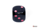 Opaque Black/pink 12mm d6 Dice Block (36 dice)