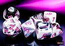 Gemini Black-White/pink Polyhedral 7-Dice Set