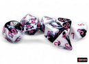 Gemini Black-White/pink Polyhedral 7-Dice Set