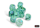 Borealis Kelp/light green Luminary 16mm d6 Dice Block (12 dice)