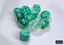 Borealis Kelp/light green Luminary 16mm d6 Dice Block (12 dice)