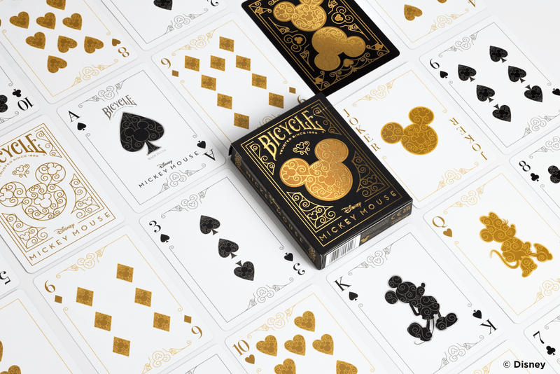 Bicycle Disney Mickey Mouse Black & Gold Playing Cards