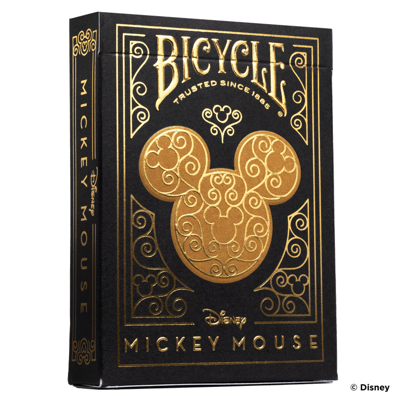 Bicycle Disney Mickey Mouse Black & Gold Playing Cards