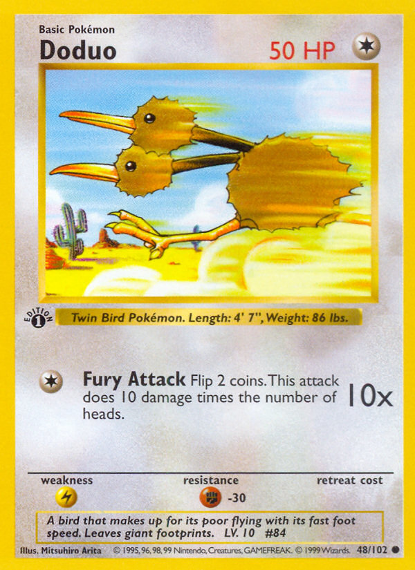 Doduo (48/102) (Shadowless) [Base Set 1st Edition]