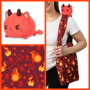 Red Devil Cats Tote Bag w/ Red Devil Cat Plushie
