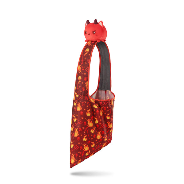 Red Devil Cats Tote Bag w/ Red Devil Cat Plushie