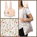 Light Brown Bunnies & Veggies Tote Bag w/ Light Brown Bunny Plushie