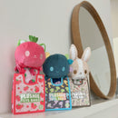 Dark Blue Rainbow Axolotls Tote Bag w/ Blue (Rainbow Gills) Axolotl Plushie