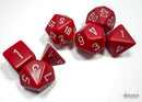Opaque Red/white Polyhedral 7-Dice Set