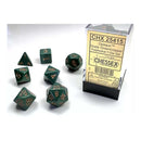 Opaque Dusty Green/copper Polyhedral 7-Dice Set