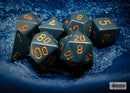 Opaque Dusty Blue/copper Polyhedral 7-Dice Set