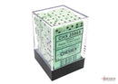 Opaque Pastel Green/black 12mm d6 Dice Block (36 dice)