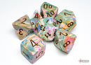 Festive Vibrant/brown Polyhedral 7-Dice Set
