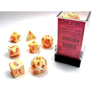 Festive Sunburst/red Polyhedral 7-Dice Set