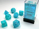 Cirrus Aqua/silver Polyhedral 7-Dice Set