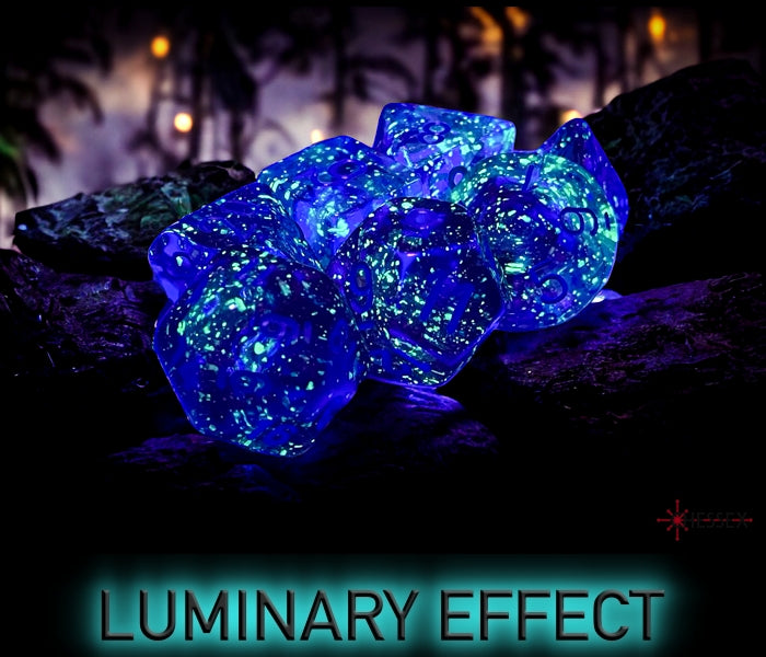 Nebula Nocturnal/blue Luminary Polyhedral 7-Dice Set | Chessex