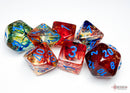 Nebula Primary/blue Luminary Polyhedral 7-Dice Set