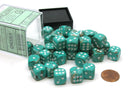 Marble Oxi-Copper/white 12mm d6 Dice Block (36 dice)