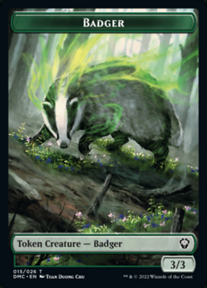 Bird (002) // Badger Double-Sided Token [Dominaria United Tokens]