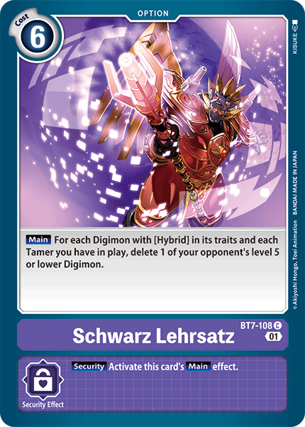 Schwarz Lehrsatz [BT7-108] [Next Adventure]