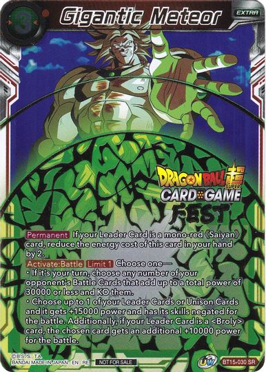 Gigantic Meteor (Card Game Fest 2022) (BT15-030) [Tournament Promotion Cards]