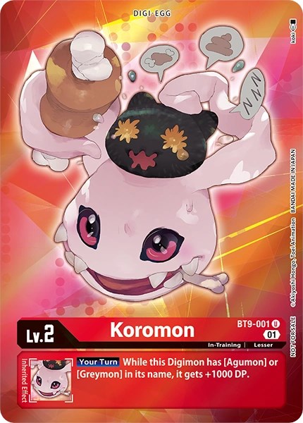 Koromon [BT9-001] (Alternative Art - Box Topper) [X Record]