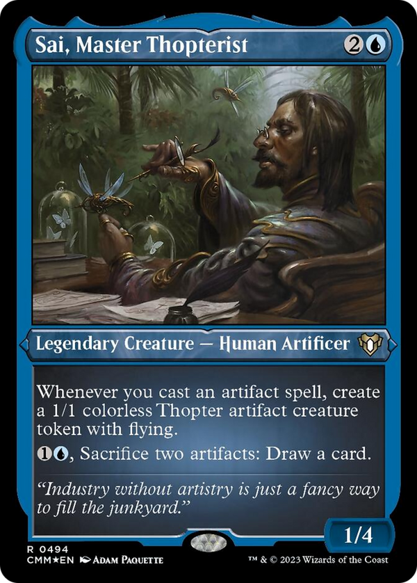 Sai, Master Thopterist (Foil Etched) [Commander Masters]