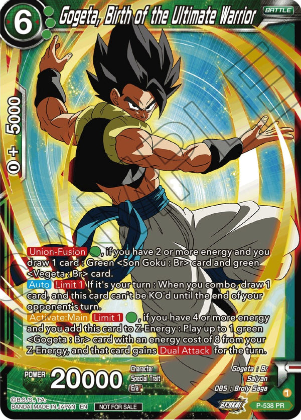 Gogeta, Birth of the Ultimate Warrior (Championship Selection Pack 2023 Vol.2) (Gold-Stamped Silver Foil) (P-538) [Tournament Promotion Cards]
