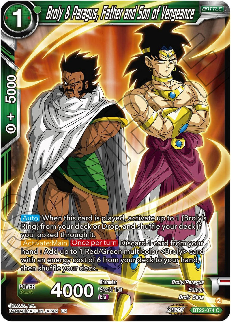 Broly & Paragus, Father and Son of Vengeance (BT22-074) [Critical Blow]