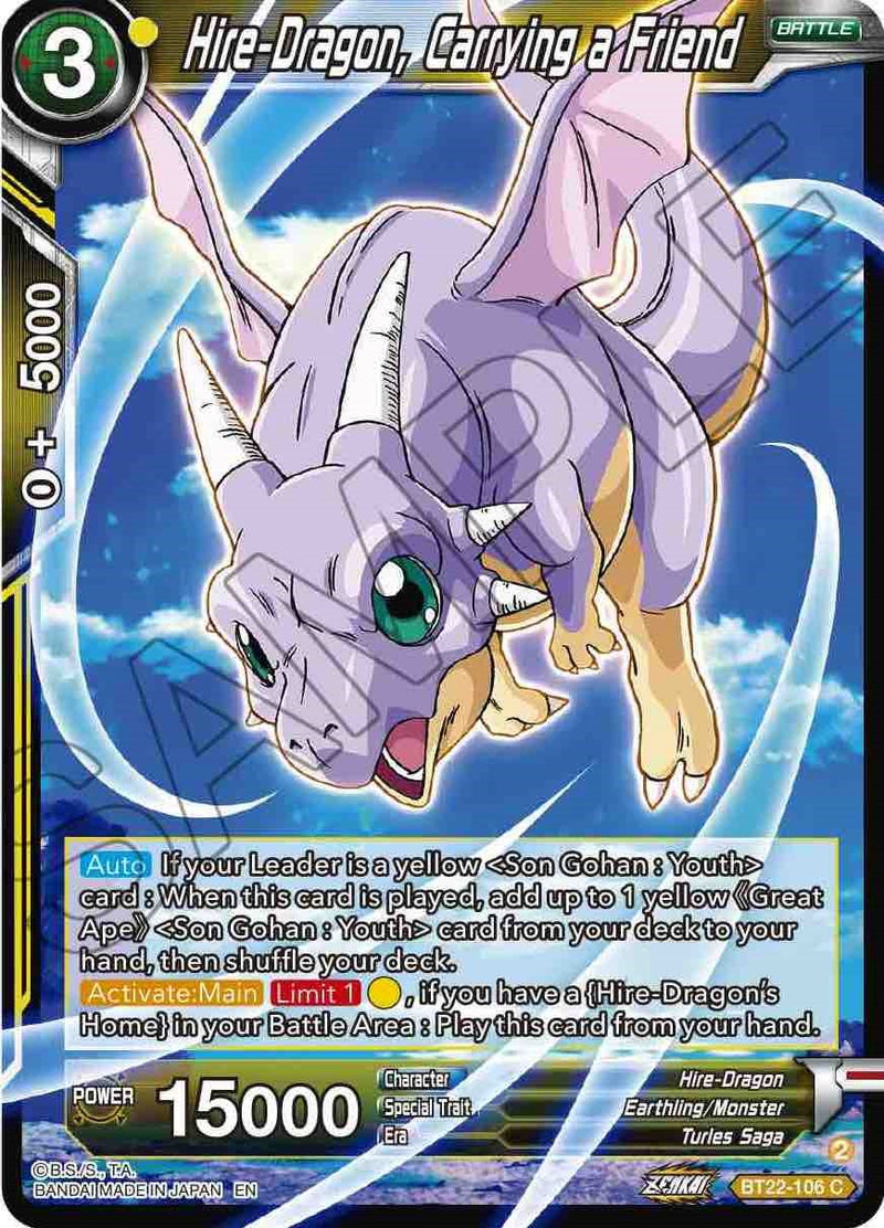 Hire-Dragon, Carrying a Friend (BT22-106) [Critical Blow]