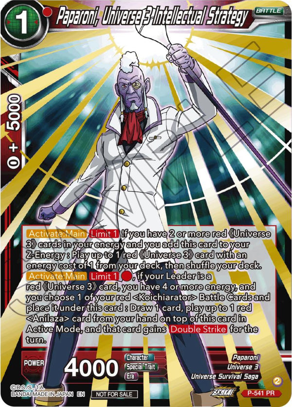 Paparoni, Universe 3 Intellectual Strategy (Championship Selection Pack 2023 Vol.3) (Gold-Stamped) (P-541) [Tournament Promotion Cards]