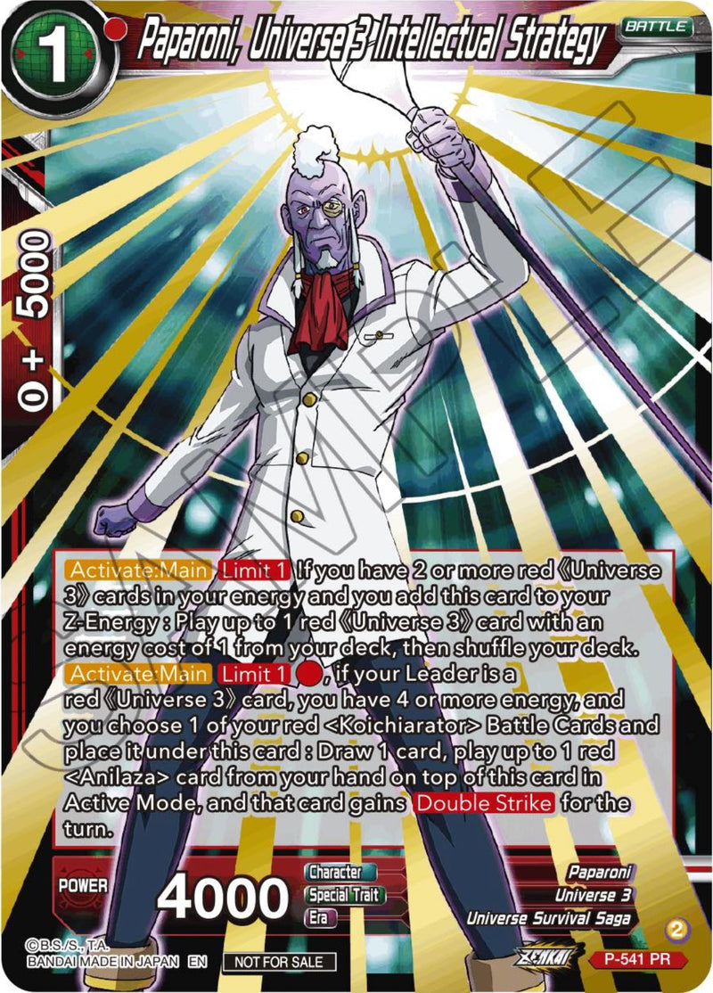 Paparoni, Universe 3 Intellectual Strategy (Championship Selection Pack 2023 Vol.3) (Gold-Stamped) (P-541) [Tournament Promotion Cards]