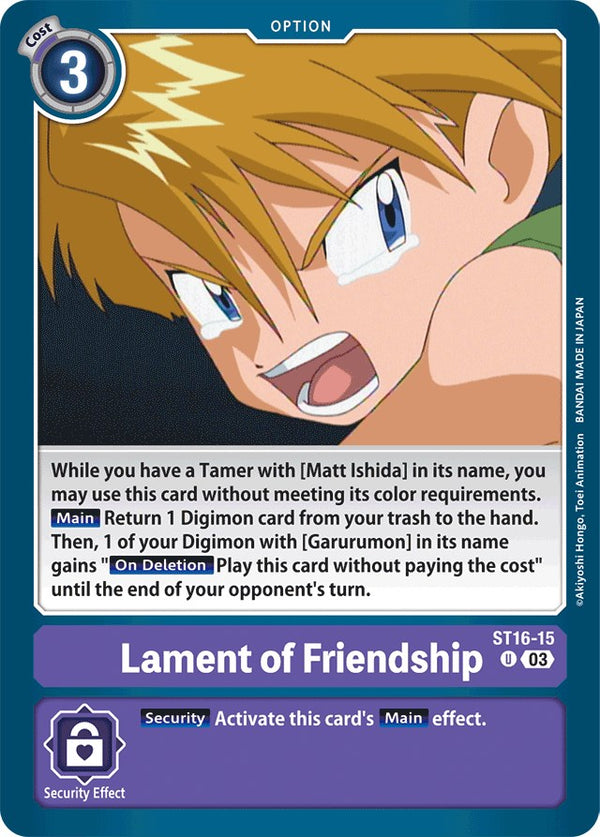 Lament of Friendship [ST16-15] [Starter Deck: Wolf of Friendship]