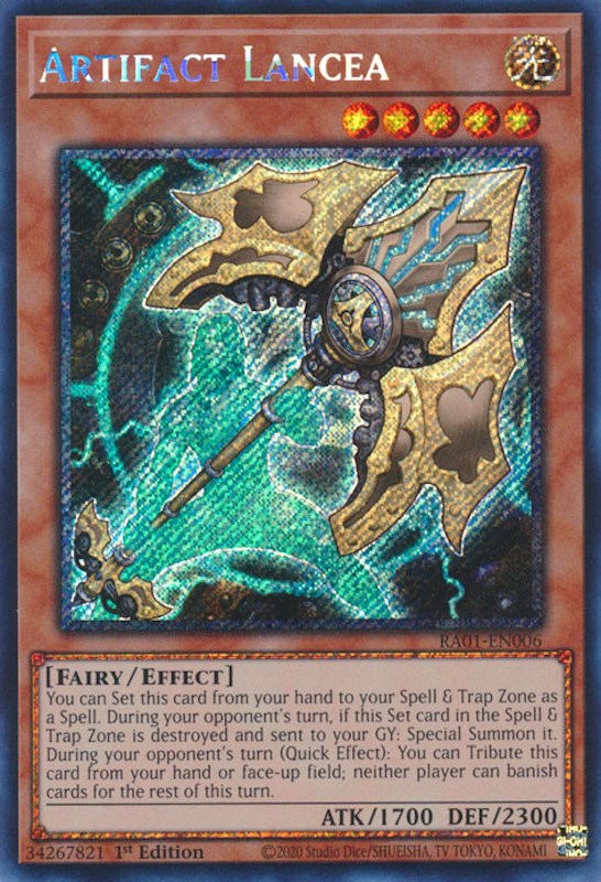 Artifact Lancea [RA01-EN006] Platinum Secret Rare