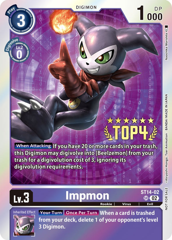 Impmon [ST14-02] (Digimon 3-On-3 November 2023 Top 4) [Starter Deck: Beelzemon Advanced Deck Set]