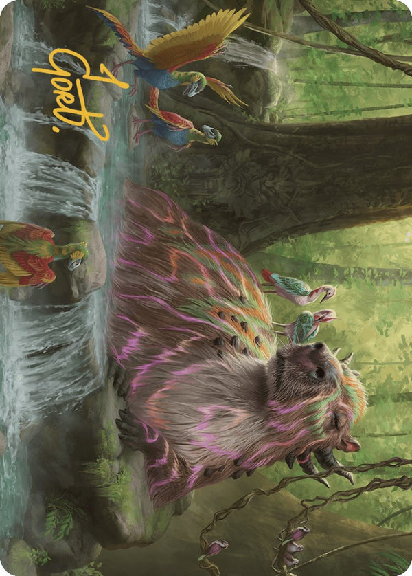 Basking Capybara Art Card (Gold-Stamped Signature) [The Lost Caverns of Ixalan Art Series]